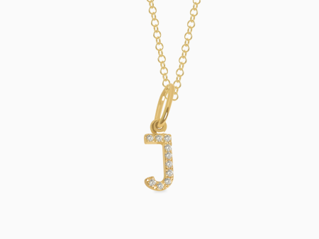 Dije en oro amarillo de 18K letra J full brillantes Online Sale