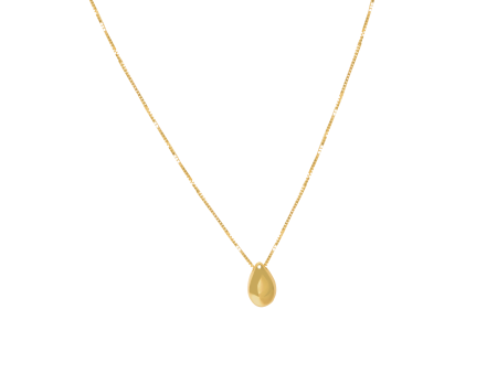 Collar en oro amarillo de 18K con dije en forma de gota bombeada on Sale