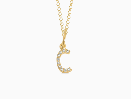 Dije en oro amarillo de 18K letra C full brillantes For Discount