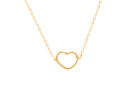 Collar en oro amarillo de 18K con corazón calado Online Hot Sale