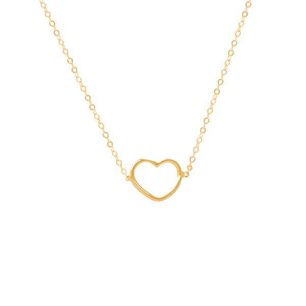 Collar en oro amarillo de 18K con corazón calado Online Hot Sale