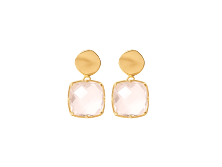 Aretes en oro amarillo 18k con cuarzo Fashion