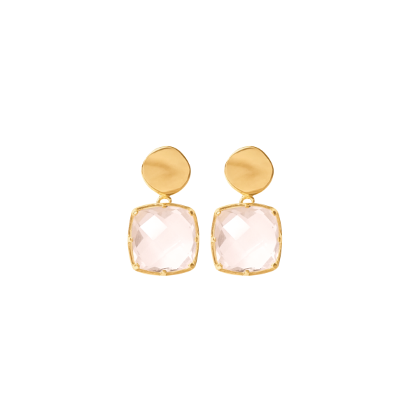 Aretes en oro amarillo 18k con cuarzo Fashion