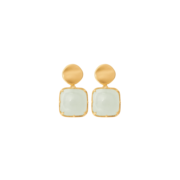 Aretes en oro amarillo 18k con cuarzo Fashion