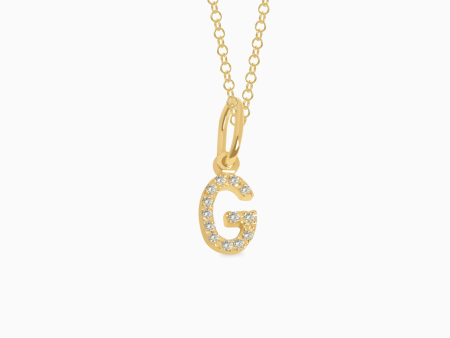 Dije en oro amarillo de 18K letra G full brillantes Supply