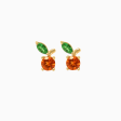 Aretes en oro amarillo de 18K naranja Hot on Sale