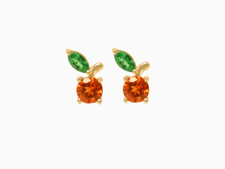 Aretes en oro amarillo de 18K naranja Hot on Sale