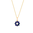 Collar en oro amarillo de 18K flor con zafiros Discount