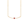 Collar corazón en oro amarillo de 18K con granate Online Sale