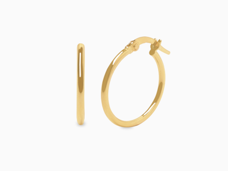 Argollas en oro amarillo de 18K tubular lisas Online