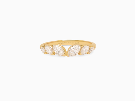 Anillo en oro amarillo de 18K con brillantes marquisse Hot on Sale