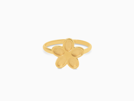 Anillo en oro amarillo de 18K flor margarita Sale