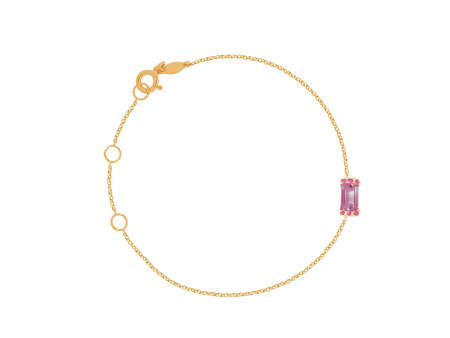 Pulsera en oro amarillo de 18K con amatista corte esmeralda Online Hot Sale