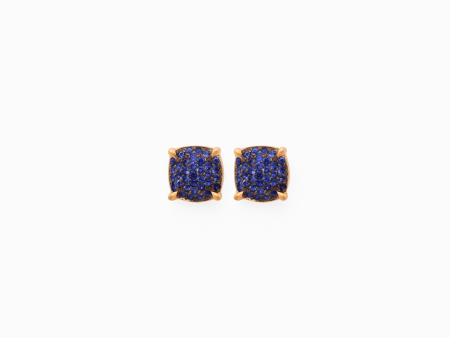 Aretes en oro amarillo de 18K con full zafiros pave Hot on Sale