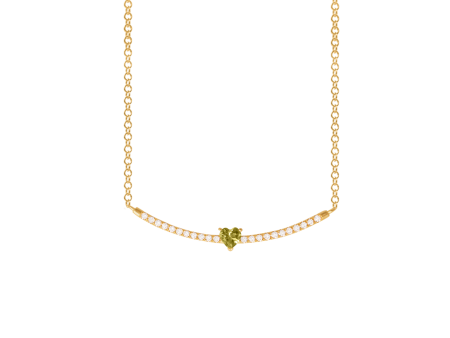 Collar corazón en oro amarillo de 18K con peridoto Online