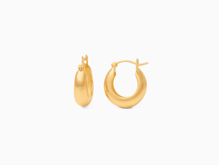 Aretes argollas gruesa en oro amarillo 18k Online now