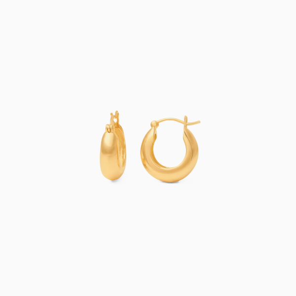 Aretes argollas gruesa en oro amarillo 18k Online now