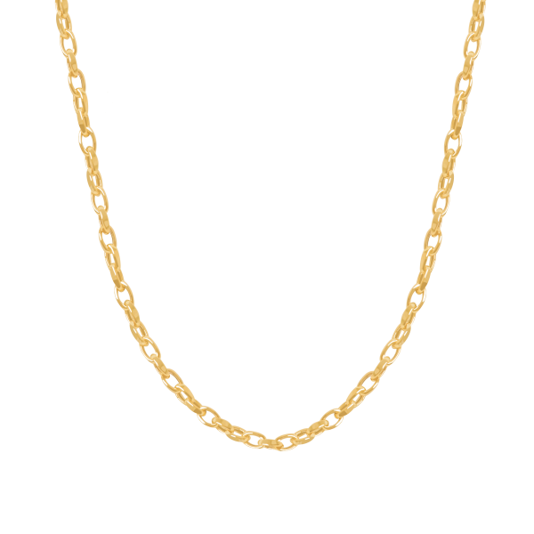 Collar oro amarillo de 18K lomo de corvina plano, eslabón mixto con brillante Online Hot Sale