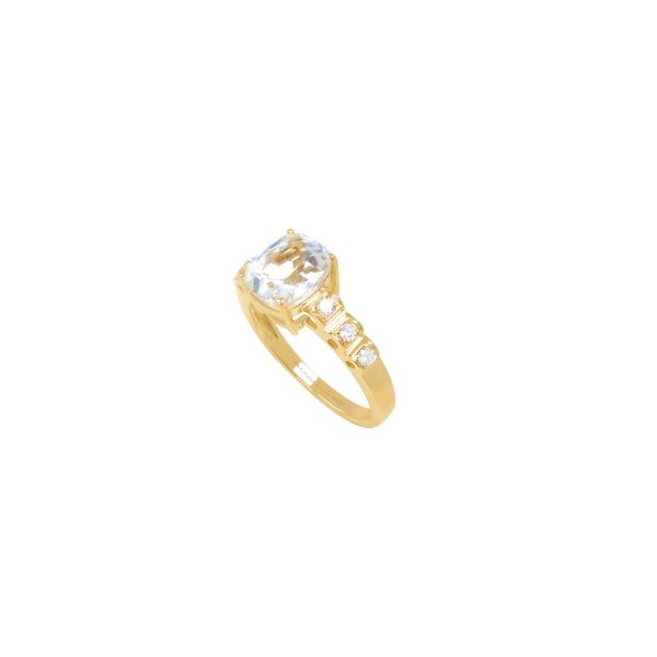 Anillo oro amarillo de 18K cuarzo cristal cushion Online