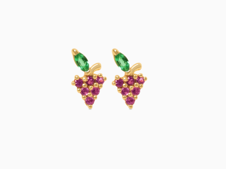 Aretes en oro amarillo de 18K uvas For Cheap