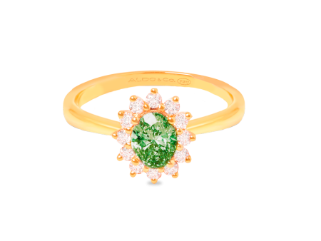 Anillo oro amarillo 18K Lady Di con peridot Discount