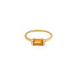 Anillo oro amarillo de 18K con citrino corte esmeralda Discount