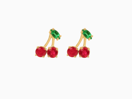 Aretes en oro amarillo de 18K cerezas Hot on Sale