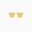 Aretes en oro amarillo de 18K mariposa Discount