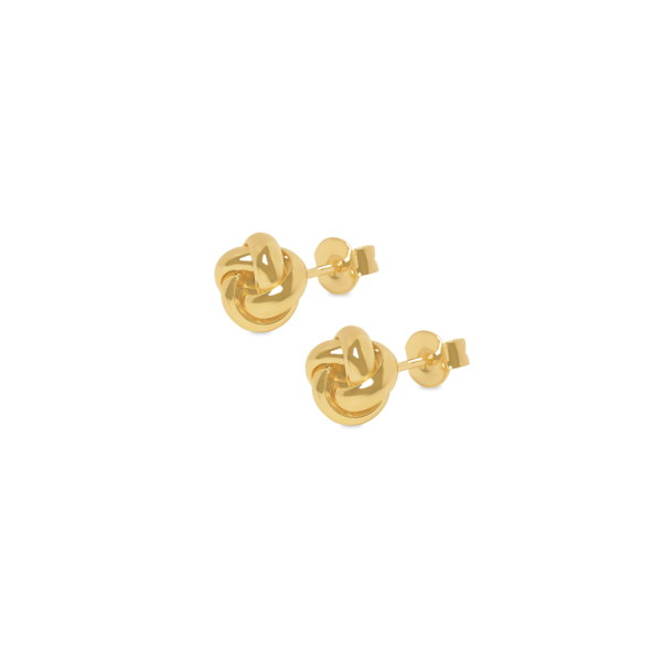 Aretes en oro amarillo de 18k en forma de nudo Online Hot Sale