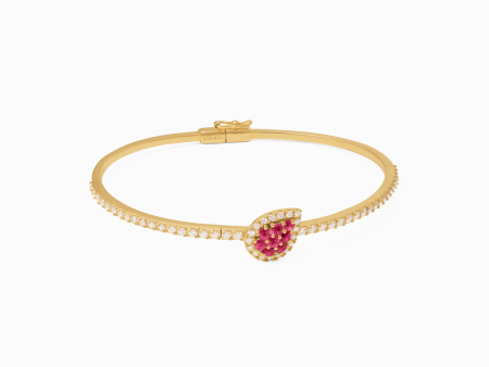 Pulsera bangle oro amarillo de 18K con rubíes y brillantes Discount