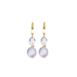 Aretes oro amarillo 18K con argolla y ópalo lila pentagonal For Discount