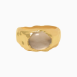 Anillo Bold chevalier orgánico en oro amarillo de 18K con topacio For Cheap