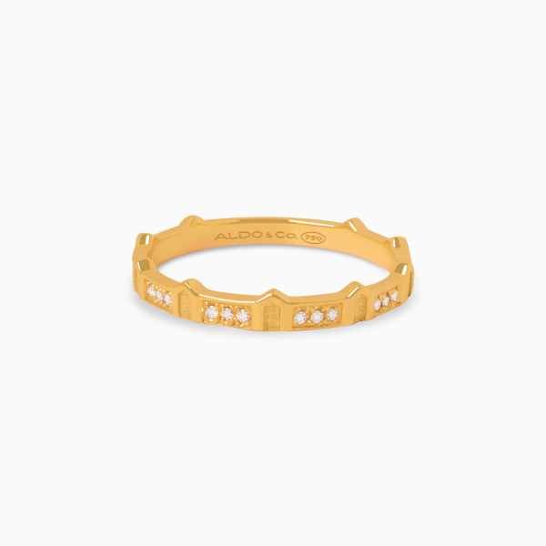 Anillo Skyline en oro amarillo de 18K con secciones pentagonales Supply