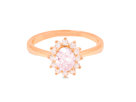 Anillo oro rosa 18K Lady Di con morganita Online Sale