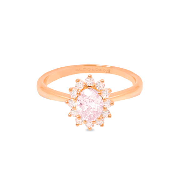 Anillo oro rosa 18K Lady Di con morganita Online Sale