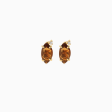 Aretes en oro amarillo de 18K cuarzo fume marquisse Discount