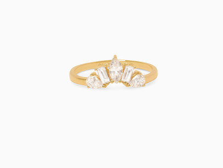 Anillo en oro amarillo de 18K con brillantes Discount