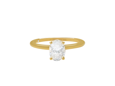 Anillo en oro amarillo de 18K solitario con brillante oval Online Hot Sale