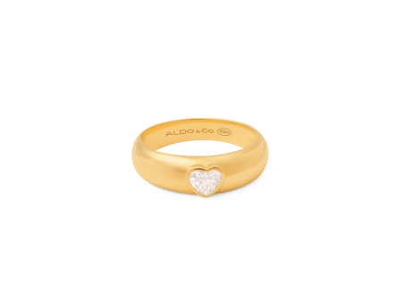 Anillo en oro amarillo de 18K con diamante corazón Hot on Sale