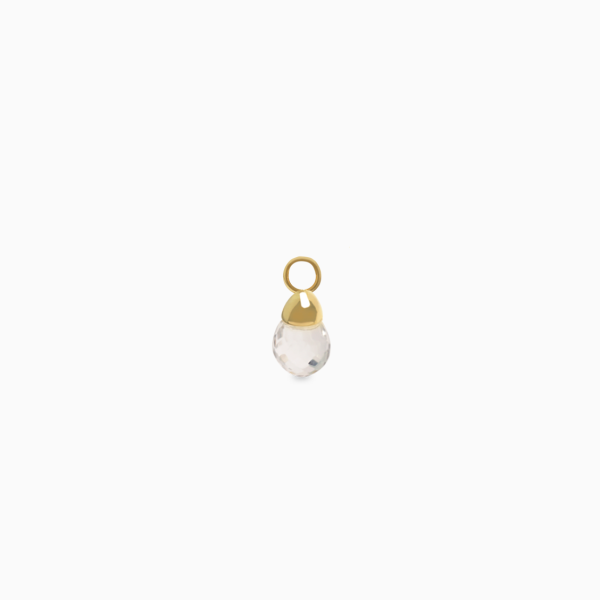 Charm en oro amarillo de 18K cuarzo cristal gota facetada Online Sale