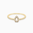 Anillo en oro amarillo de 18K forma gota con brillantes Online