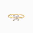 Anillo en oro amarillo de 18K flor con brillantes marquisse Online Hot Sale