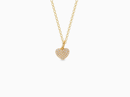 Dije en oro amarillo de 18K corazón full brillantes on Sale