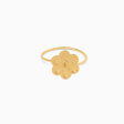 Anillo en oro amarillo de 18K flor con aro regulable Discount