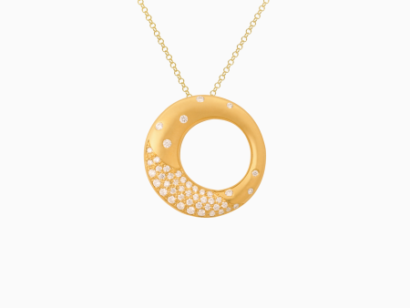 Dije en oro amarillo de 18K bombeado con brillantes For Discount