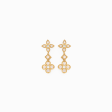 Aretes en oro amarillo con colgante trébol con brillantes Discount