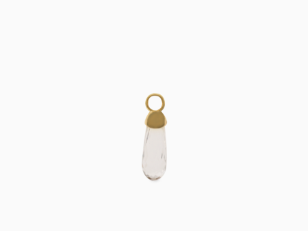 Charm en oro amarillo de 18K cuarzo cristal gota facetada Online Sale