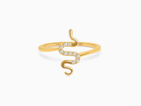 Anillo en oro amarillo de 18K serpiente con brillantes Cheap