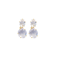 Aretes oro amarillo 18K ópalo lila pentagonal con poste mariposa Online Hot Sale