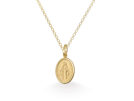 Dije en oro amarillo de 18K oval virgen milagrosa For Discount